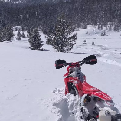 Dirt bike in the snow